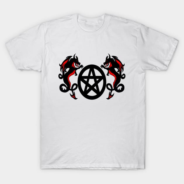 Dragons and Pentacle T-Shirt by imphavok